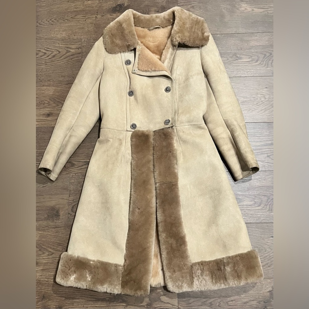 Vintage Made in Western Germany Longline Suede and Fur Coat